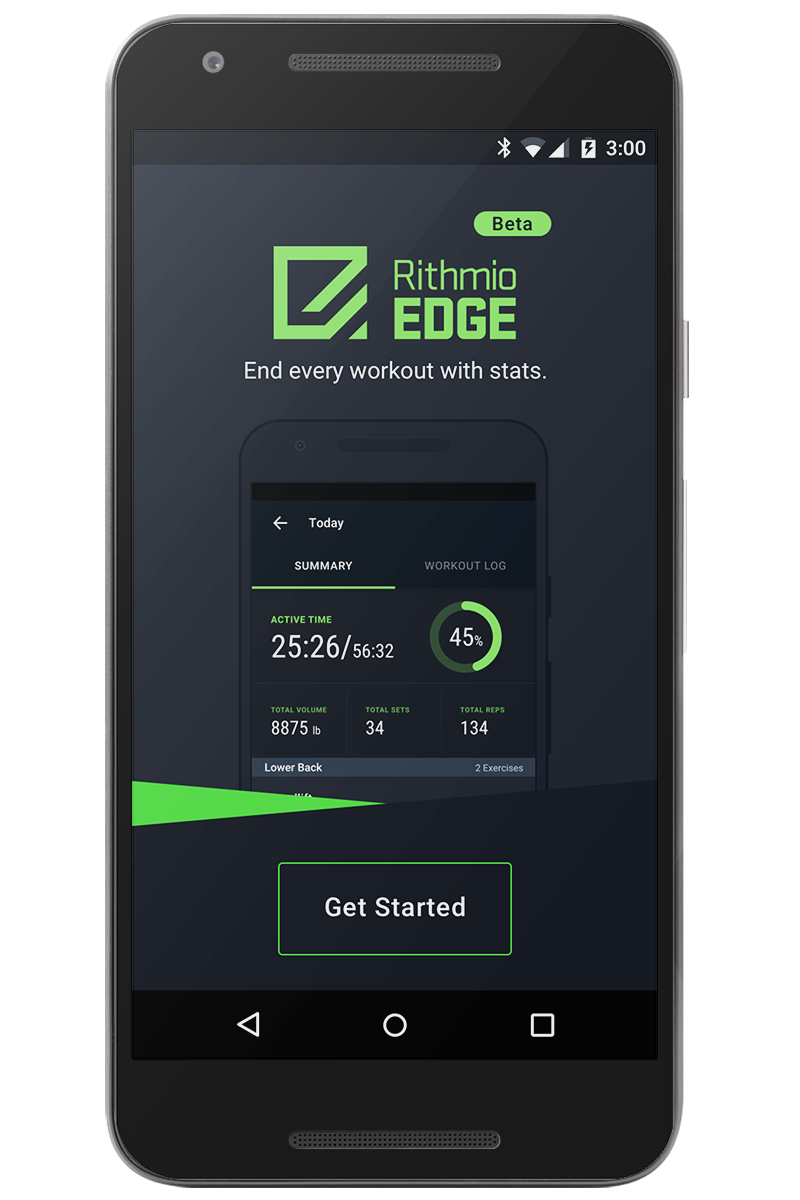 Rithmio EDGE for Android Wear Welcome Screen